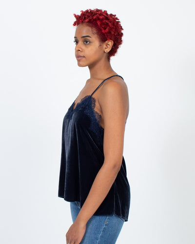 CAMI Clothing Medium Velvet Lace Trim Tank