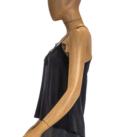 CAMI Clothing XS "Racer" Black Silk Tank