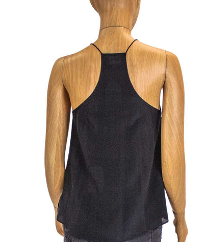 CAMI Clothing XS "Racer" Black Silk Tank