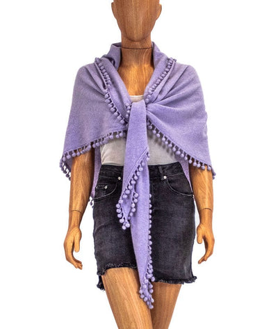 Captiva Cashmere Clothing One Size Pom Pom Cashmere Shawl