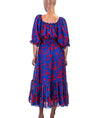 Carolina K Clothing Small Printed Midi Dress with Balloon Sleeves