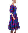 Carolina K Clothing Small Printed Midi Dress with Balloon Sleeves