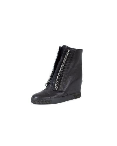 Casadei Shoes Medium | US 8.5 Black High Top Wedge Sneakers