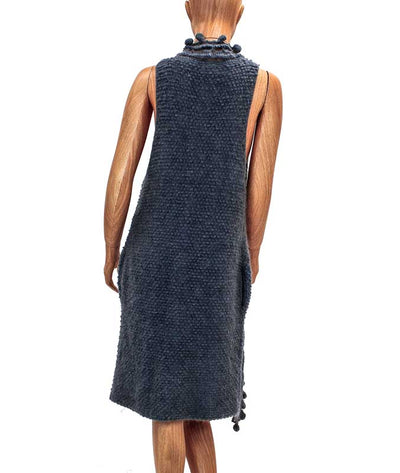 Catherine Malandrino Clothing Medium Long Cardigan with Pom Poms