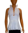 Catherine Malandrino Clothing XS | US 2 White Eyelet Halter Blouse