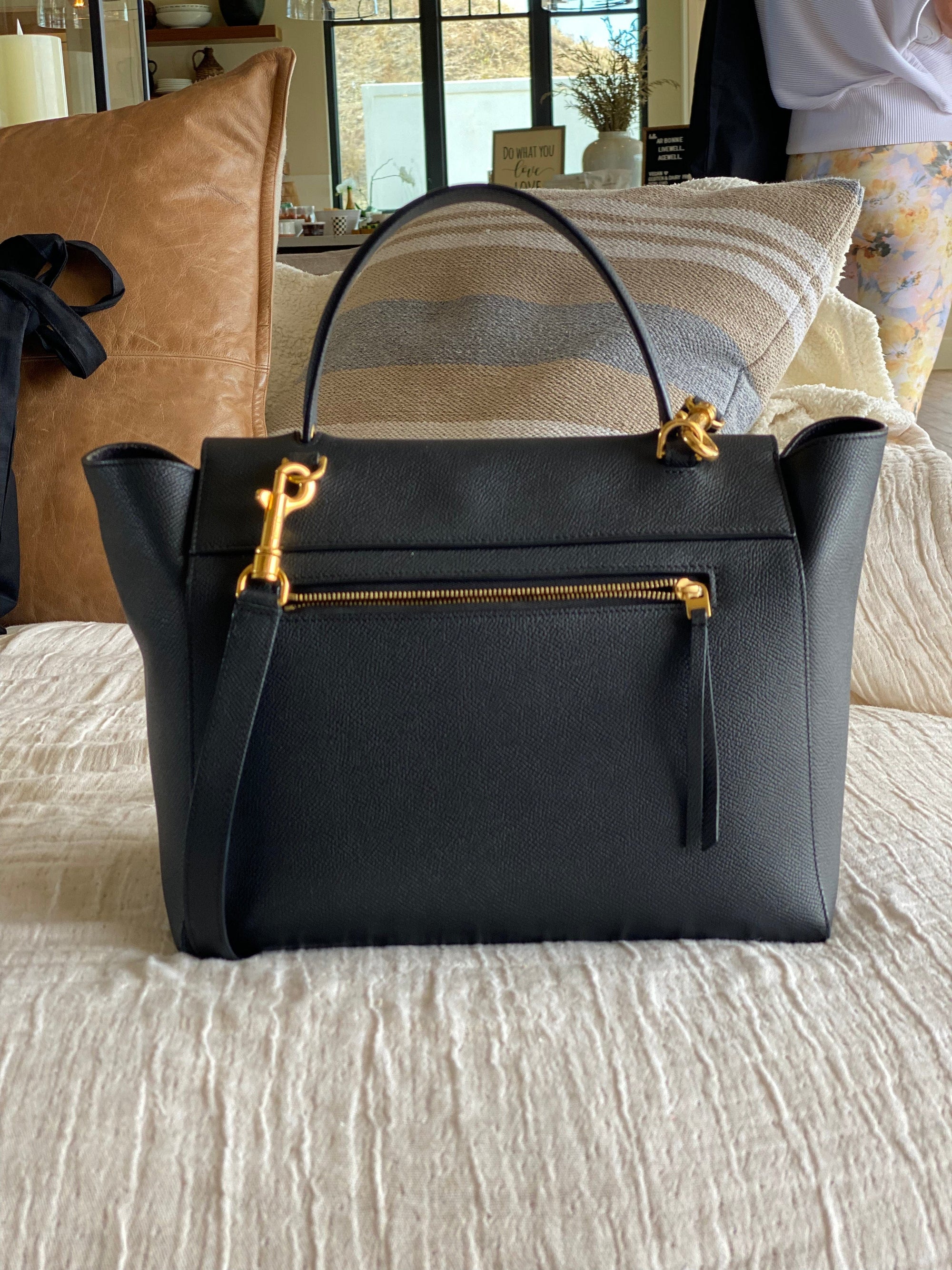 Celine Mini Belt Bag Purse Handbag Grained Calfskin Black