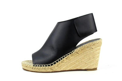Celine Shoes Medium | US 6 Black Leather Wedge Espadrilles