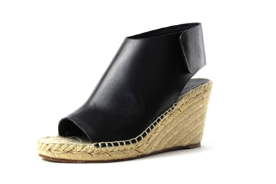 Celine Shoes Medium | US 6 Black Leather Wedge Espadrilles