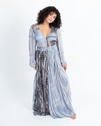 Chan Luu Clothing Small Sheer Printed Maxi Dress