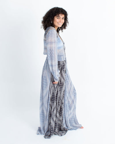 Chan Luu Clothing Small Sheer Printed Maxi Dress