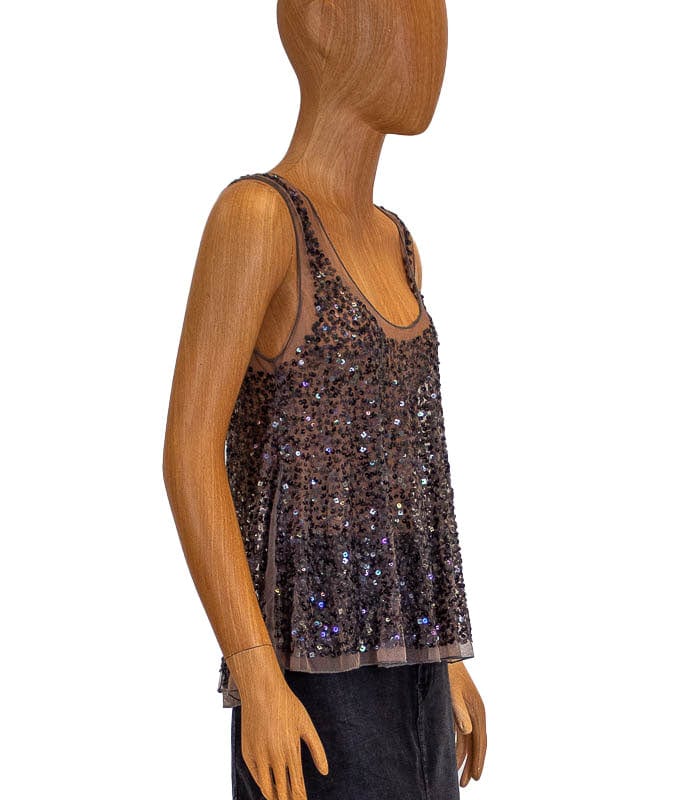 Chan Luu Clothing XS Sequins Sleeveless Blouse