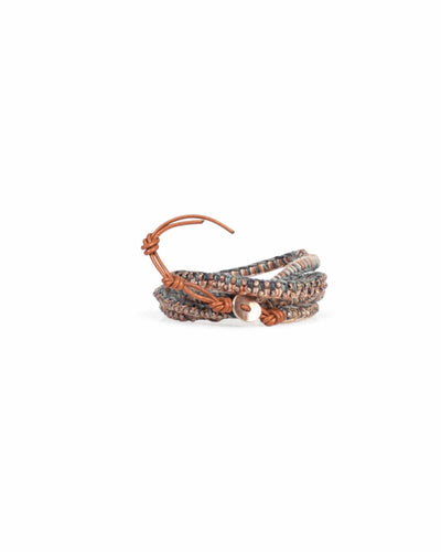 Chan Luu Jewelry One Size Multi Color Stripe and Bead Wrap Bracelet