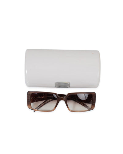 Chanel Accessories One Size Brown Rectangle Sunglasses
