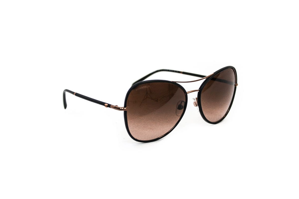 Chanel Accessories One Size Pilot Aviator Leather Sunglasses