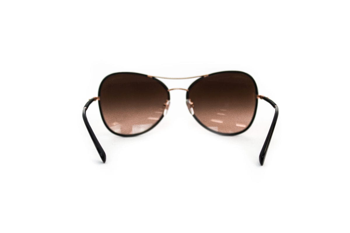 Chanel Accessories One Size Pilot Aviator Leather Sunglasses