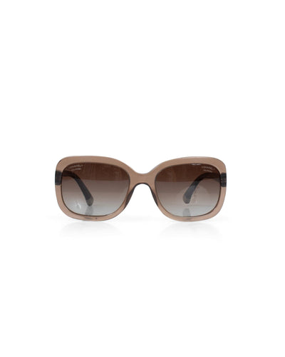 Chanel Accessories One Size Taupe Square Sunglasses