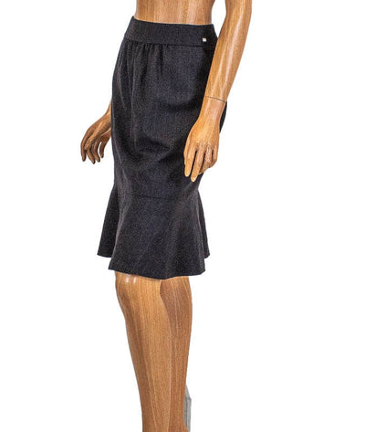 Chanel Clothing Medium | US 8 I IT 44 Pinstripe Ruffle Skirt