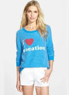 CHASER Clothing XS "I Love Vacation" Sweatshirt