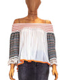 CHIO Clothing Small Off The Shoulder Embroidered Top
