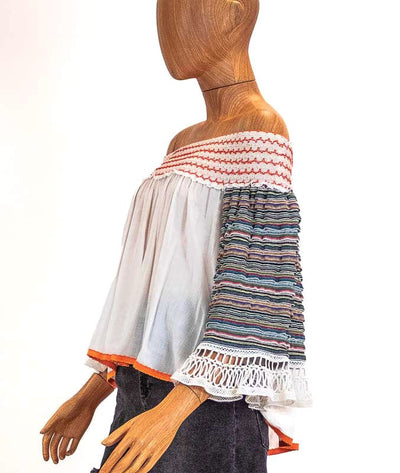 CHIO Clothing Small Off The Shoulder Embroidered Top