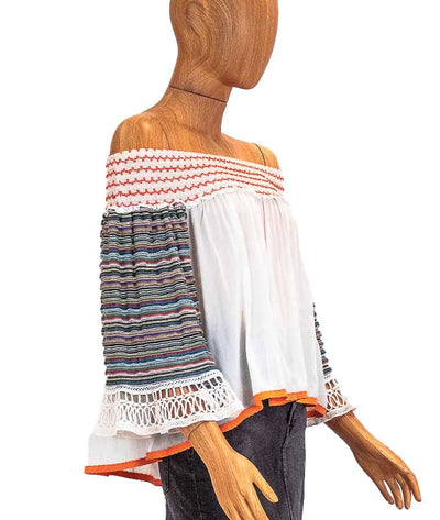 CHIO Clothing Small Off The Shoulder Embroidered Top