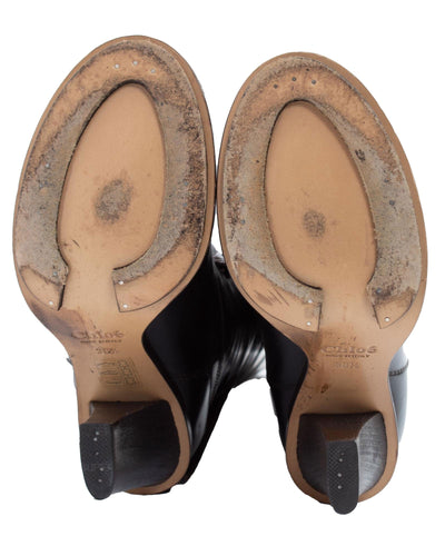 Chloé Shoes Medium | US 8.5 I IT 38.5 Black Mid Heel Knee Boots