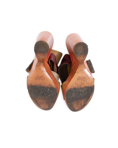 Chloé Shoes Medium | US 9 Multicolor Wrap Wedge Sandals