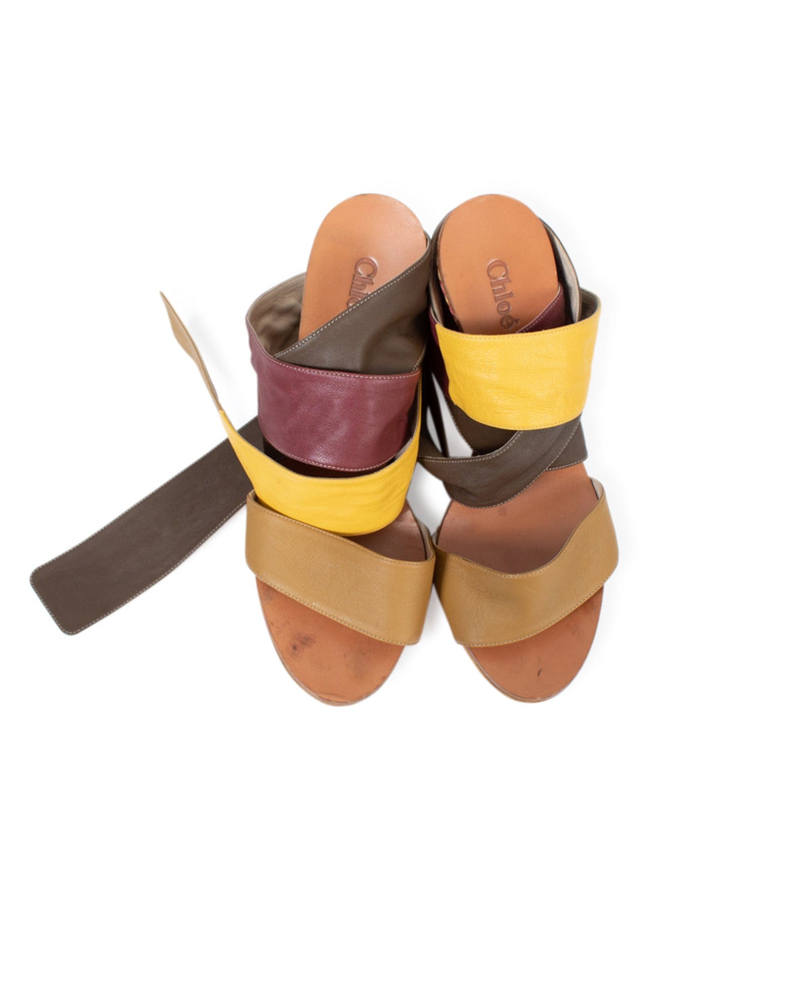 Chloé Shoes Medium | US 9 Multicolor Wrap Wedge Sandals
