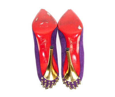 Christian Louboutin Shoes Medium | US 8 I IT 38 Studded Suede Heels