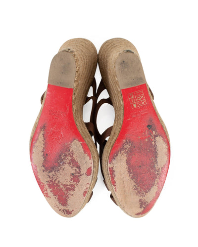Christian Louboutin Shoes Medium | US 9 Brown Espadrille Wedges