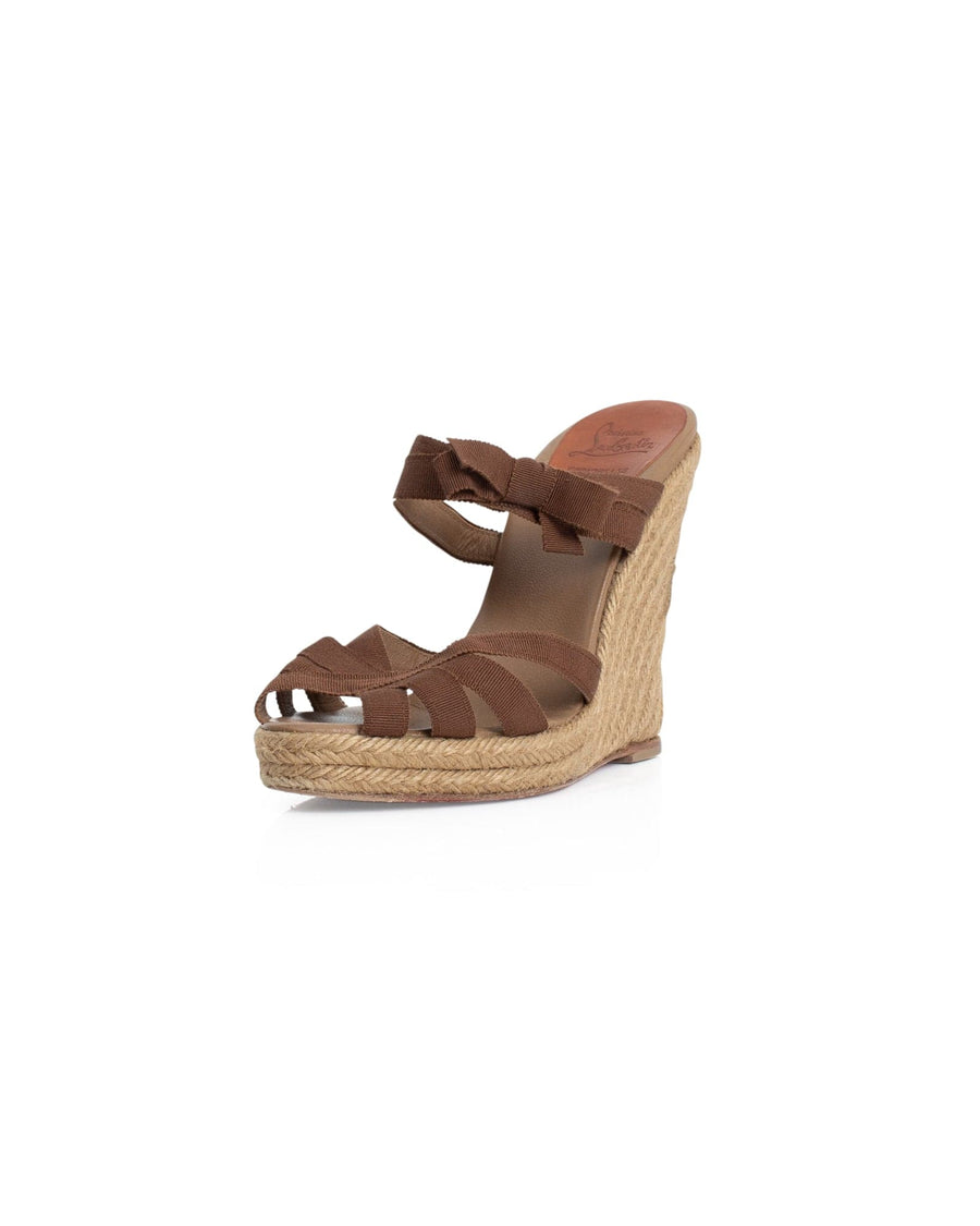 Christian Louboutin Shoes Medium | US 9 Brown Espadrille Wedges