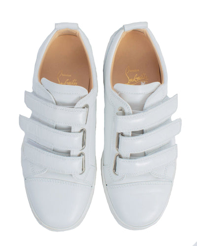 Christian Louboutin Shoes Medium | US 9 IT 39 Louboutin White Leather Velcro Sneakers