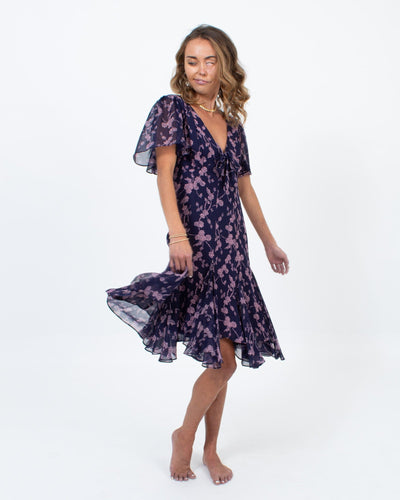 Cinq a Sept Clothing XS | US 2 Silk Floral Ruffle Dress