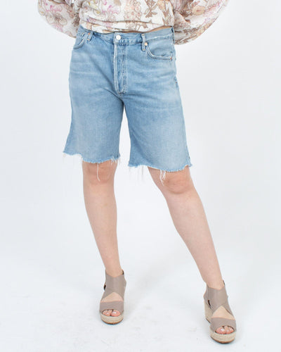 Citizens of Humanity Clothing Large | US 31 "Claudette" Mid Length High Rise Denim Shorts