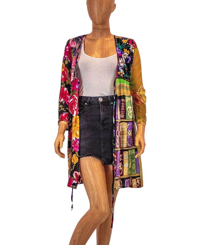 Claudette Clothing XS Mixed Print Open Cardigan