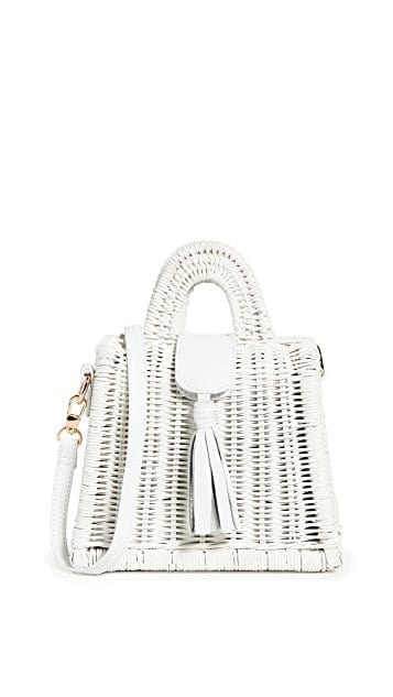 Cleobella Bags One Size White "Anica" Woven Mini Crossbody Bag