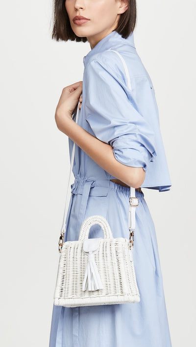 Cleobella Bags One Size White "Anica" Woven Mini Crossbody Bag