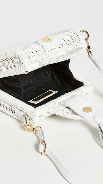 Cleobella Bags One Size White "Anica" Woven Mini Crossbody Bag
