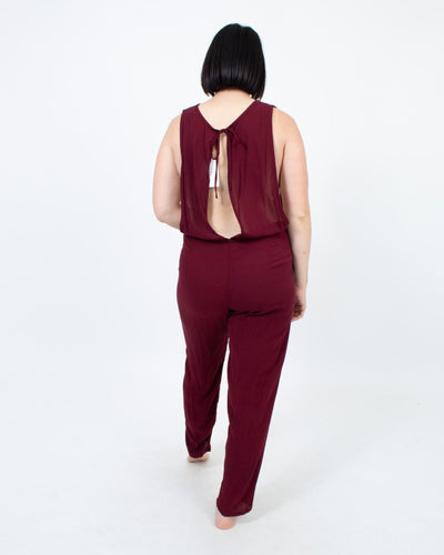 Cleobella Clothing Medium Sheer Burgundy Jumpsuit