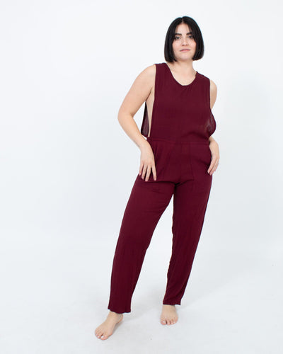 Cleobella Clothing Medium Sheer Burgundy Jumpsuit