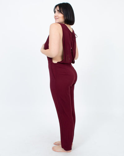 Cleobella Clothing Medium Sheer Burgundy Jumpsuit