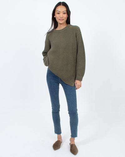 Closed Clothing Medium Olive Green Chunky Knit Sweater