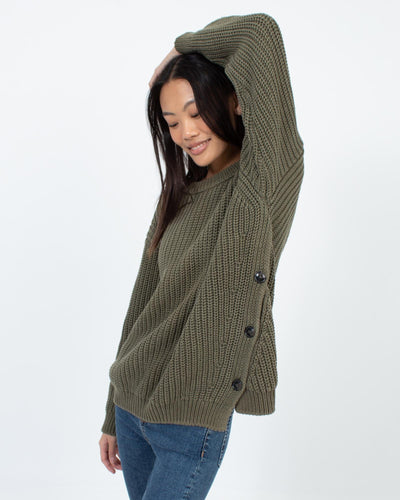 Closed Clothing Medium Olive Green Chunky Knit Sweater