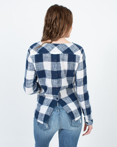 Cloth & Stone Clothing Small Long Sleeve Plaid Blouse