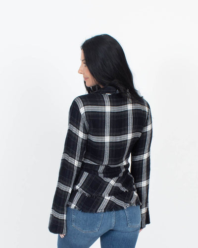 Cloth & Stone Clothing Small Plaid Peplum Button Up Flannel