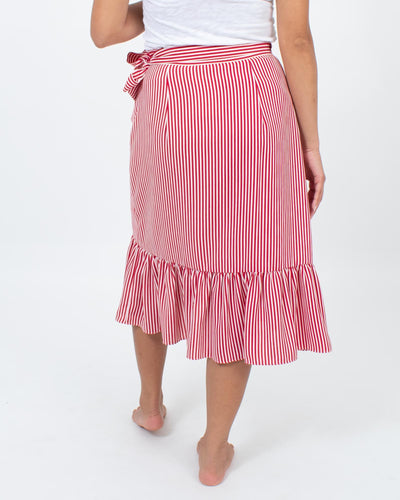 Club Monaco Clothing Small Striped Wrap Skirt