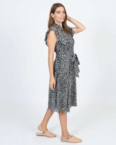 Club Monaco Clothing Small | US 4 "Saffra" Printed Ruffle Dress