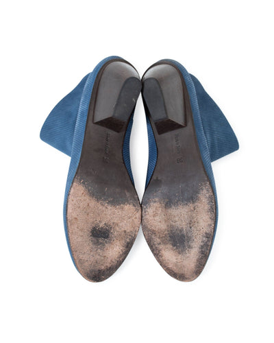 COCLICO Shoes Medium | US 8 Blue Corduroy Ankle Boots