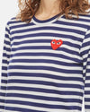 Comme des Garçons Play Clothing Small Logo Long Sleeve Striped Shirt