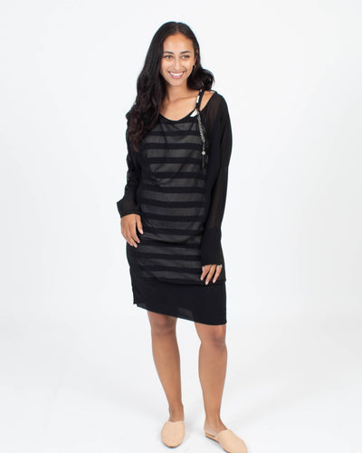 cop. copine Clothing Small Sheer Striped Dress